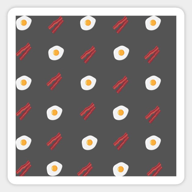 Bacon and Eggs - Dark Grey Sticker by IslandofdeDolls